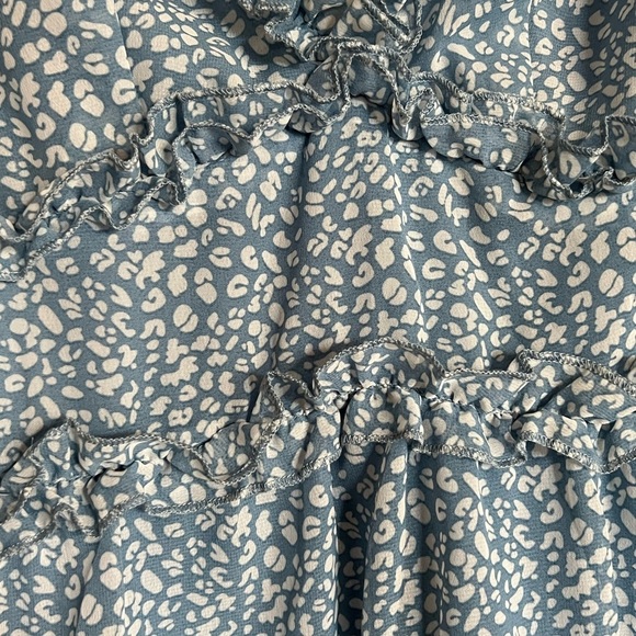 TikTok famous Ruffled layer long sleeve open back swing‎ mini dress Small - Picture 8 of 15